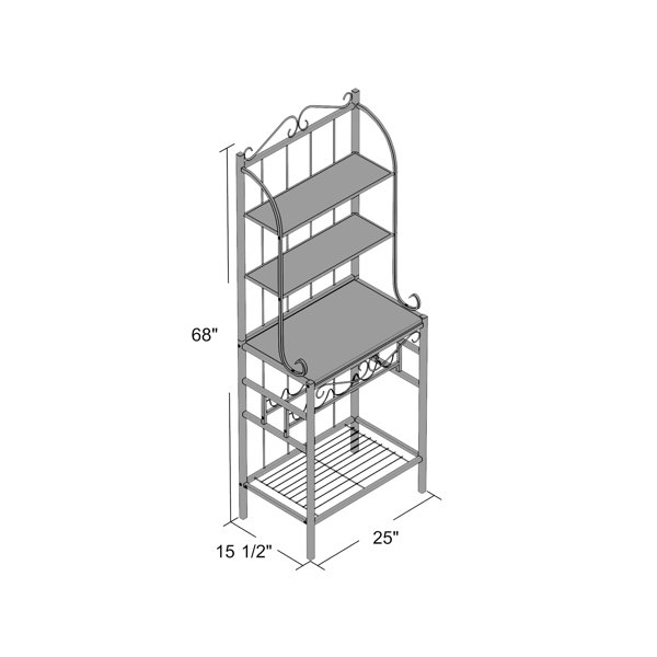 Alcott Hill® 25'' Steel Standard Baker's Rack with Microwave